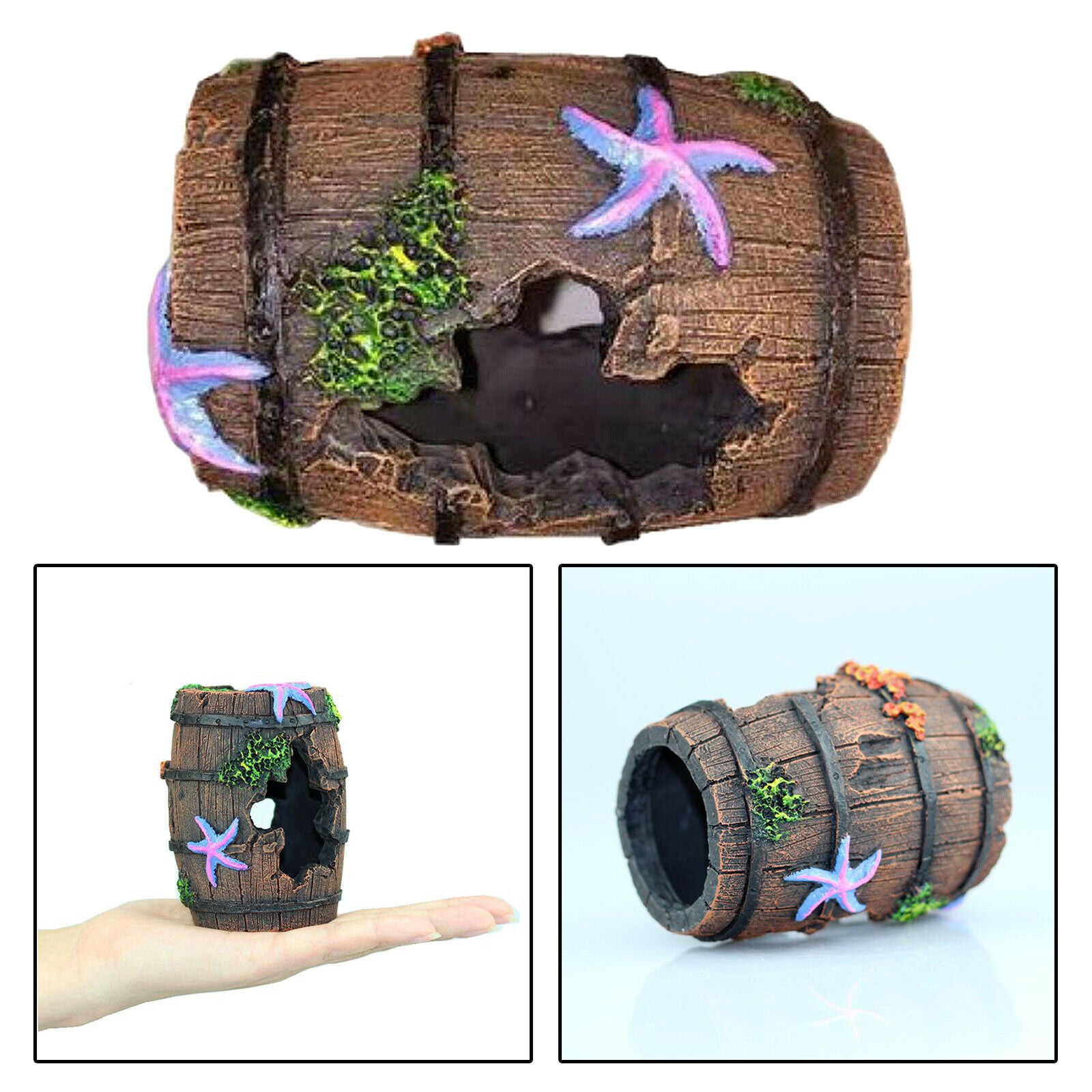 Broken Barrel Aquarium Decoration Fish Tank Cave Ornaments for Fish Shrimp