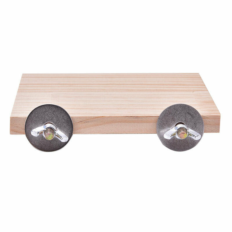 Parrot Bird Standing Platform Wood Square Cage Board Hamster Pet Budgie T.l8