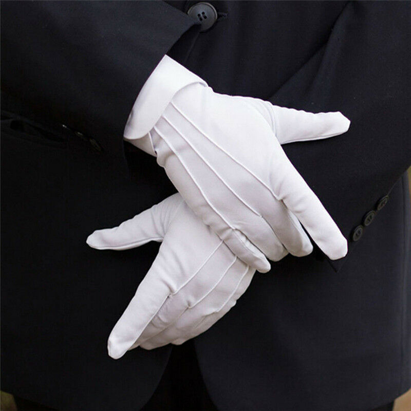 1Pair White Formal Gloves White Honor Guard Parade Santa Women Men Inspect.l8