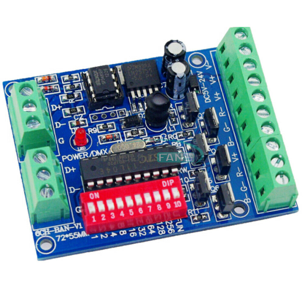 DMX512 Decoder 6CH Channel RGBW Controller led stage Dj lighting CMOS Output