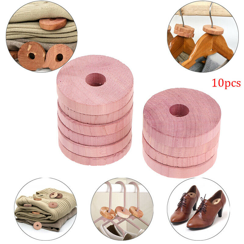 10X Cedar Wood Cedar Ring Wardrobe Pure Insect Repellent Camphor Moth Ball JBDA