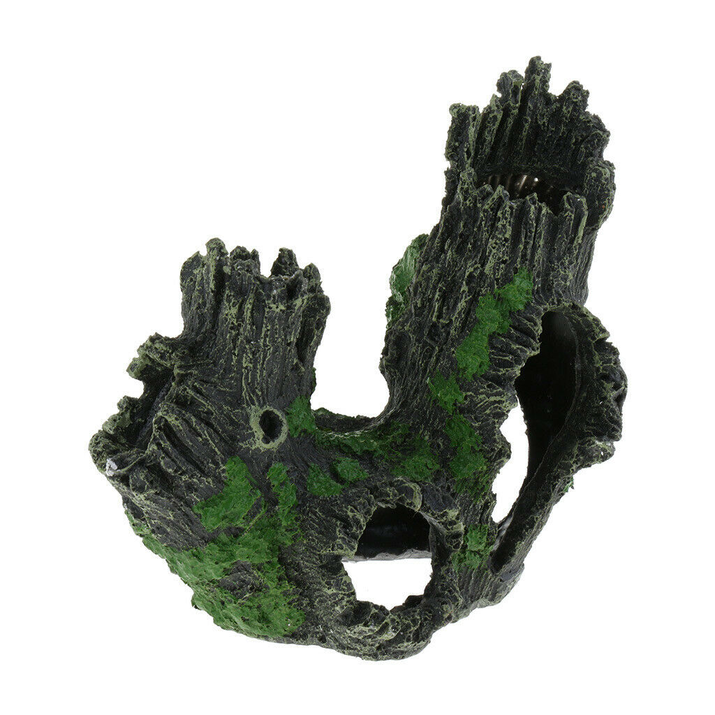 2pcs Fish Tank and Aquarium Artificial Hollow Tree Branch with Lichen Decoration