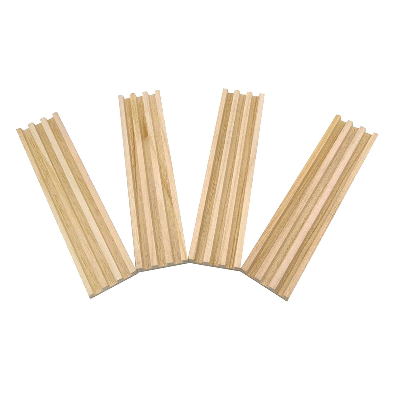 Set of 4 Wooden Domino Tile Trays Holder Stand for Mahjong Chicken Foot