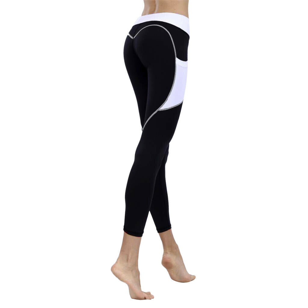 Women Yoga Fitness Running Leggings Gym Exercise Sports Pants Trousers M