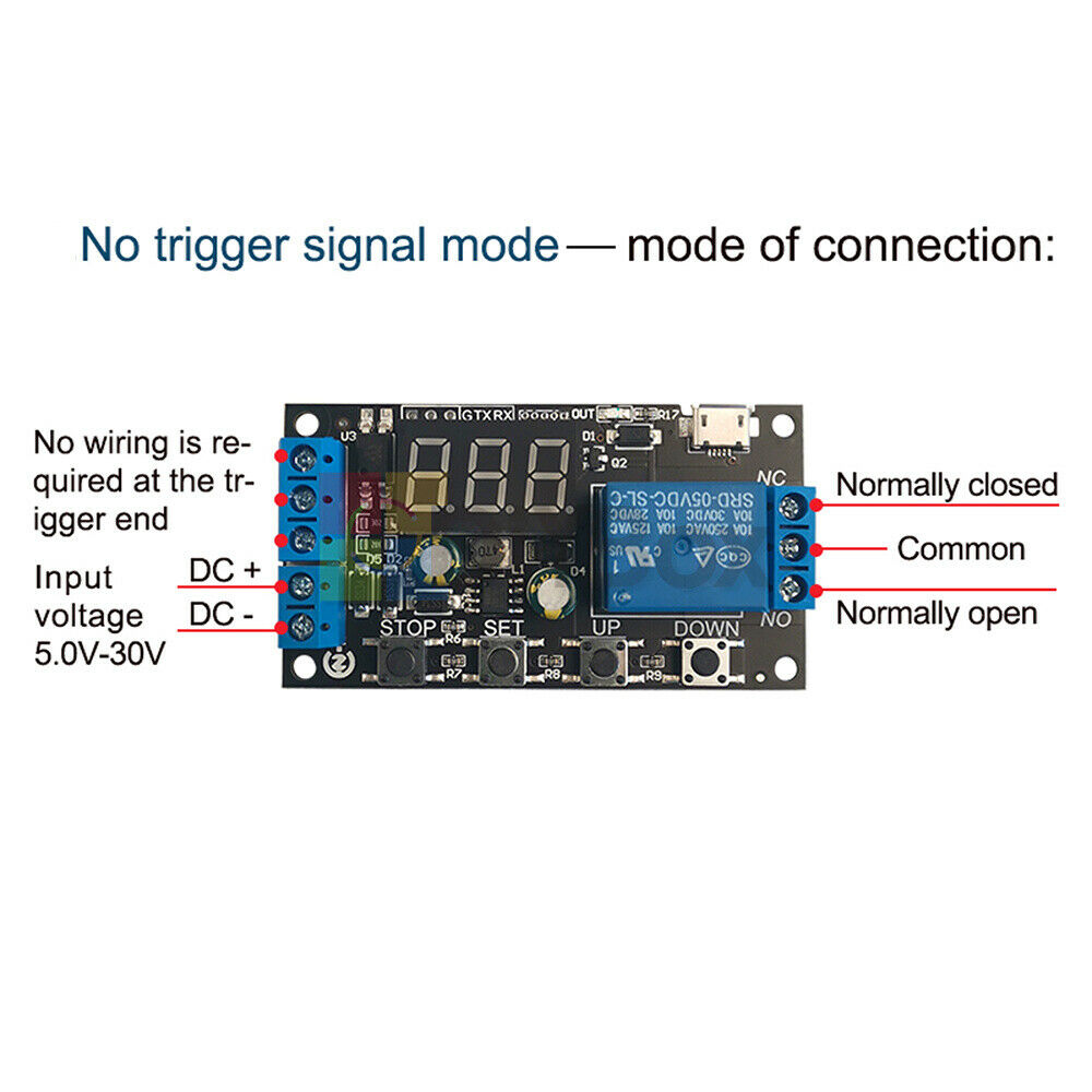 Digital LED Cycle Timer Delay Relay Switch  Time Relay Module DC 5V/12V/24V