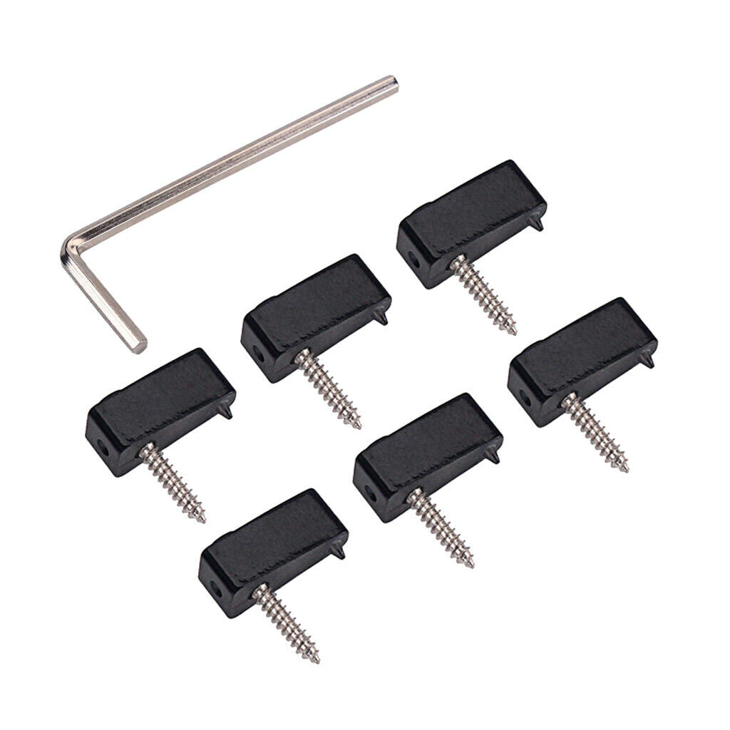 Electric Bass Guitar Headless String Nut Set With Wrench Screw Parts Black