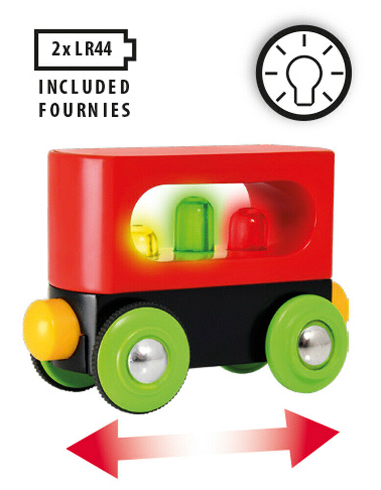 33708 BRIO My First Wooden Railway Light Up Wagon Age 18 Months+