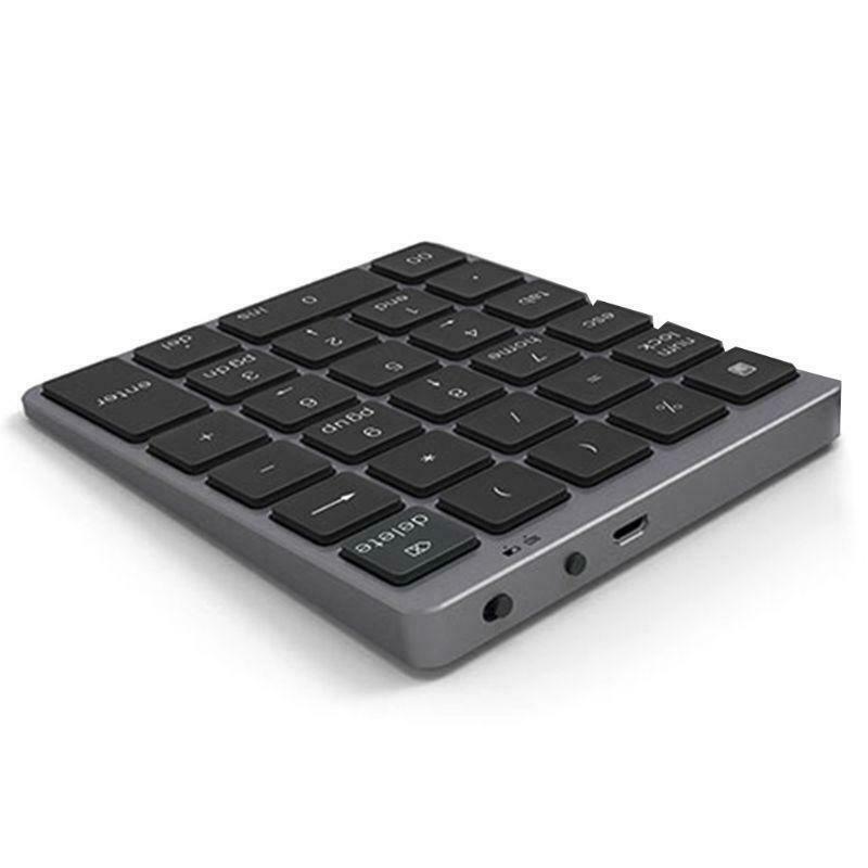 Aluminum Alloy 28 Keys Wireless Bluetooth-compatible Numeric Keypad Ultra-thin