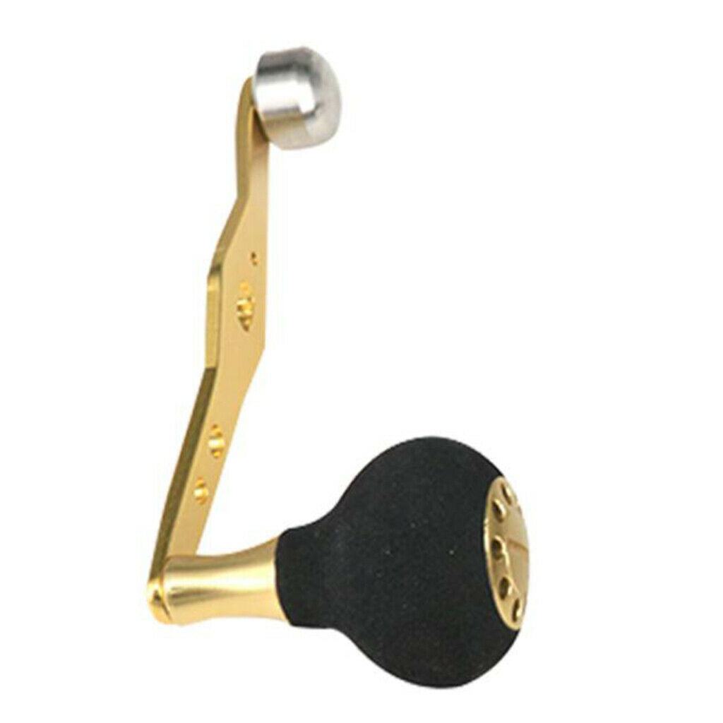 Metal Single Power Baitcasting Fishing Reel Handle w/EVA Knob Replacement Golden