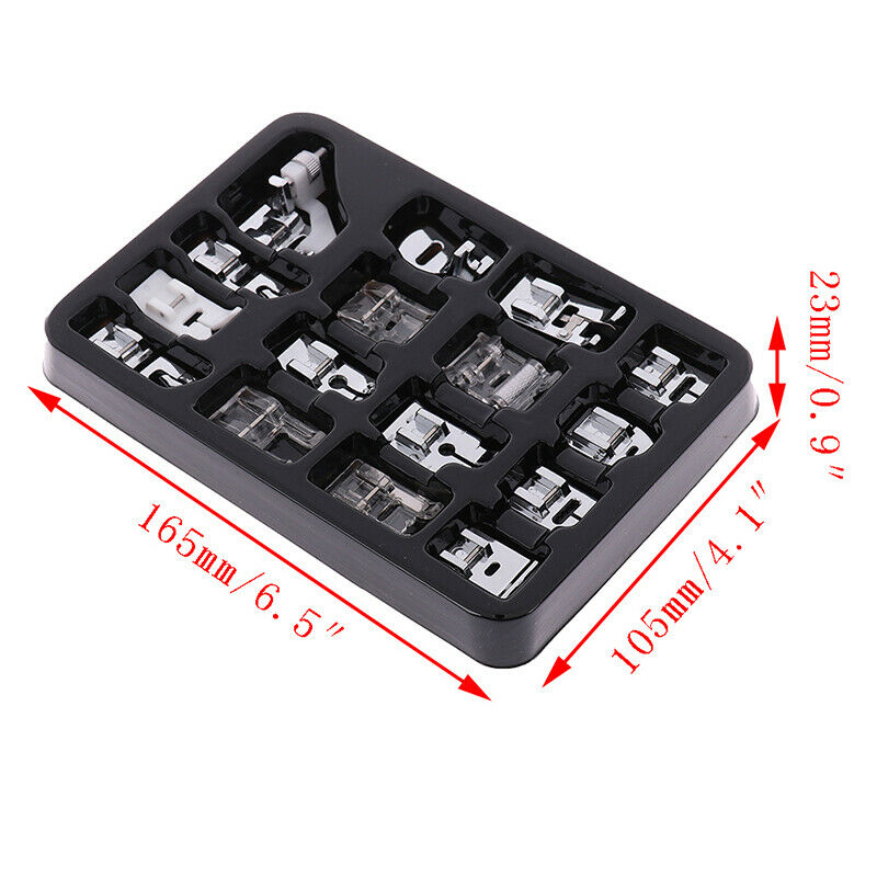 16Pcs Domestic Sewing Machine Accessories Presser Foot Feet Kit Set Hem FootBDA