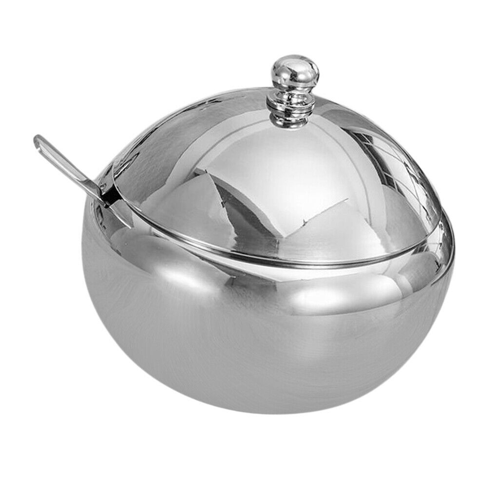 Seasoning   Jars   with   Spoons   Stainless   Steel   Spice   Jars   Condiment