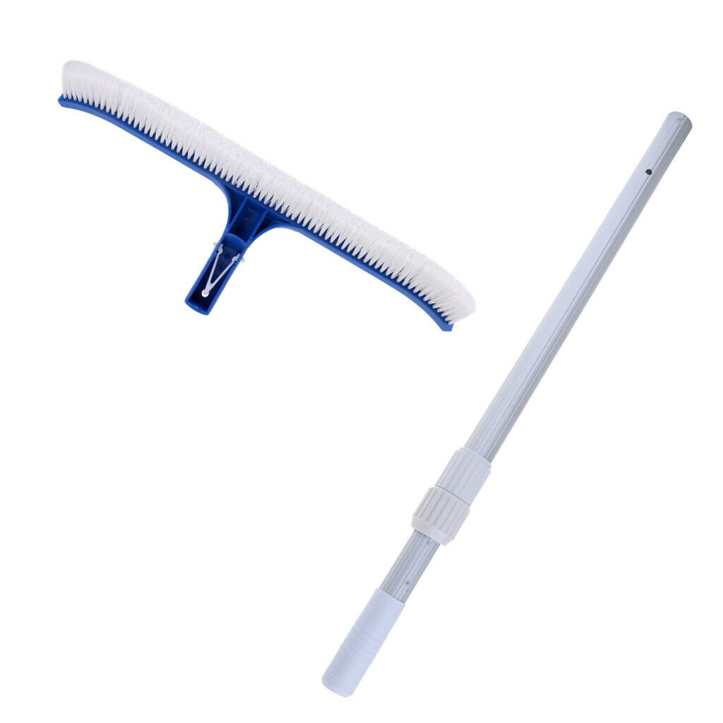 ABS Plastic Swimming Pool Spa Cleaning Brush Broom Two Piece Telescopic Pole