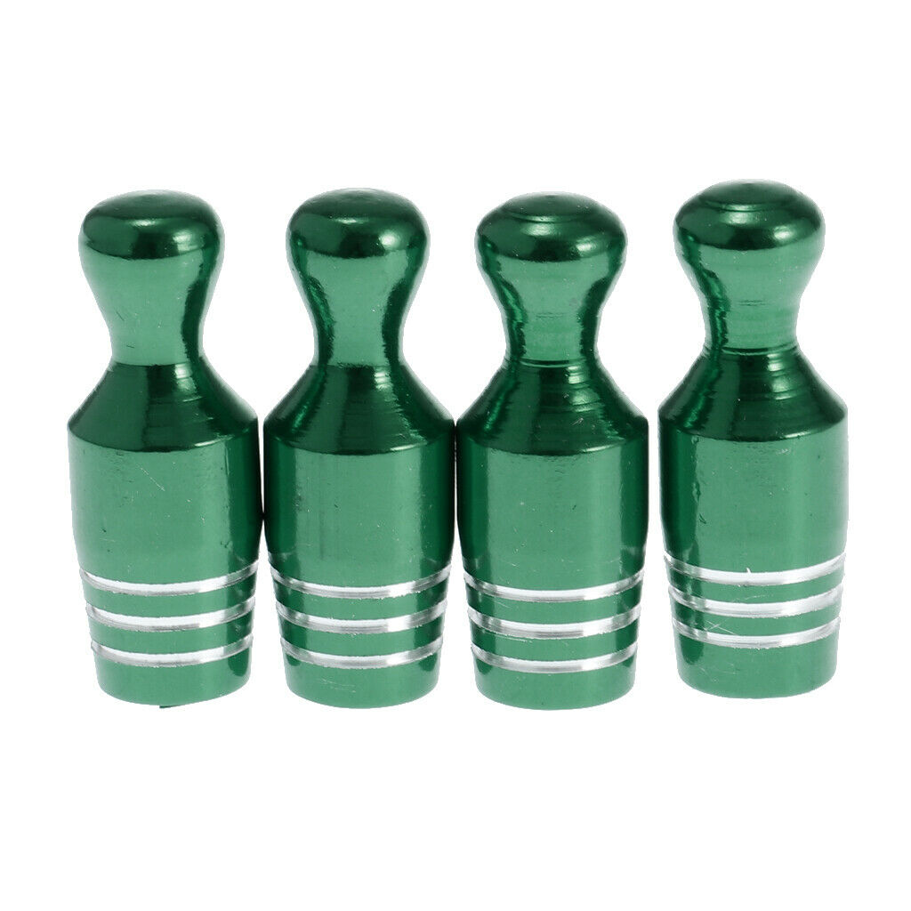 4PCS Green Wheel Tyre Tire Valve Stems Air Dust Cover Caps for Car Truck Bike
