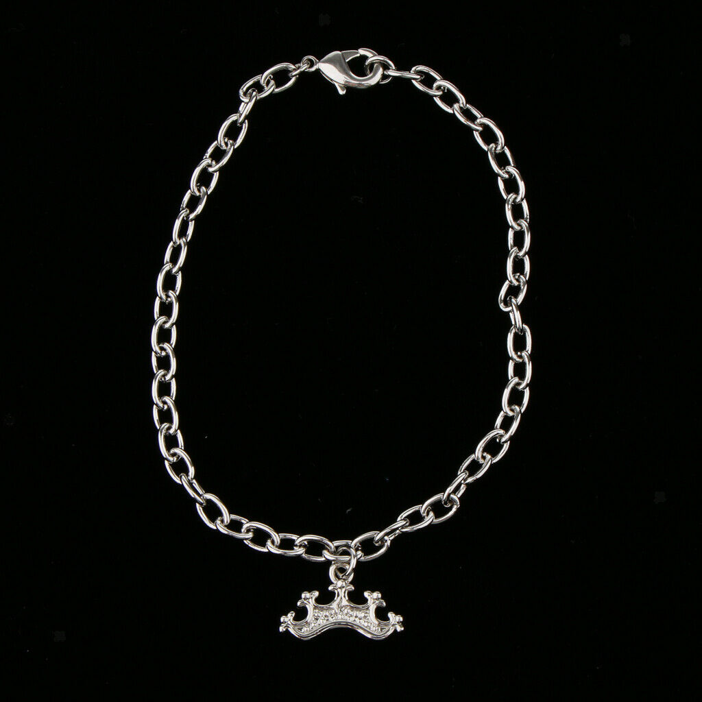 Girls Fashion Novelty Bangle Platinum Plated Bracelet 22cm  21.5cm-Crown