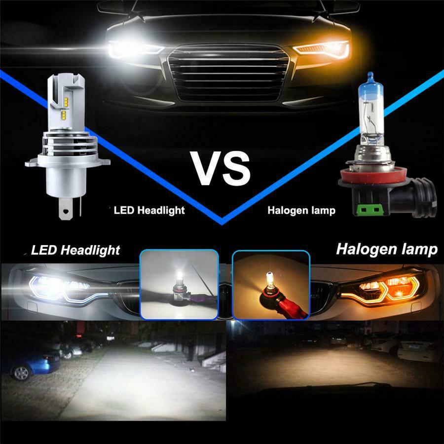 2x H4 9003 HB2 LED Headlights Bulbs High&Low Beam 110W 12000LM Error Free White