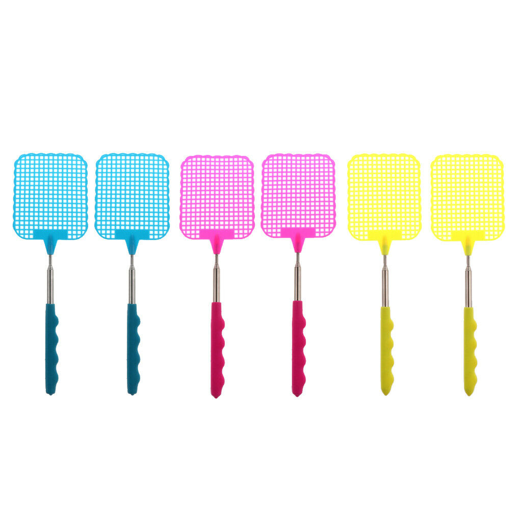 6Pcs Fly swatter Retractable Kill Mosquitoes Flies Telescopic Plastic