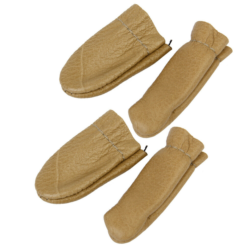 4Pcs Leather Finger Cots Covers Protection Sleeves Needle Pin Felting Tools