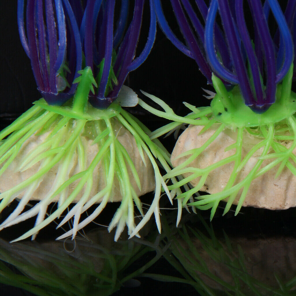 2x 3pcs  Plastic Lotus Leaves Plant For Aquarium