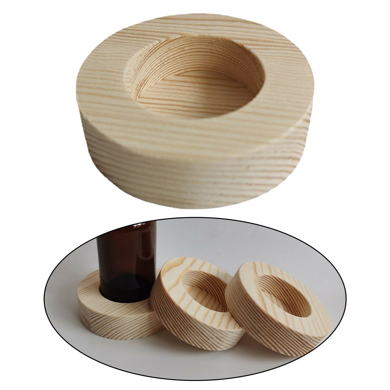 Wooden Essential Oil Display Holder 50ml Single Slot Presentation Shelf