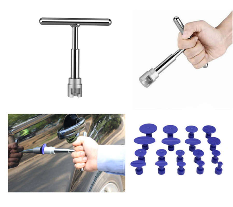 Hammer Dent Puller Car Paintless Dent Repair Hail Removal Kit+ 18 Pulling Tabs