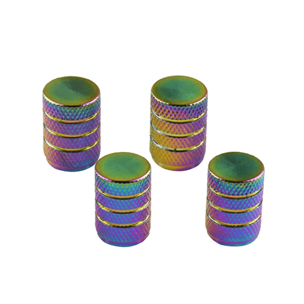 4 Pieces Multi Color Car Bike Three-groove Tyre Wheel Valve Dust Cap Cover