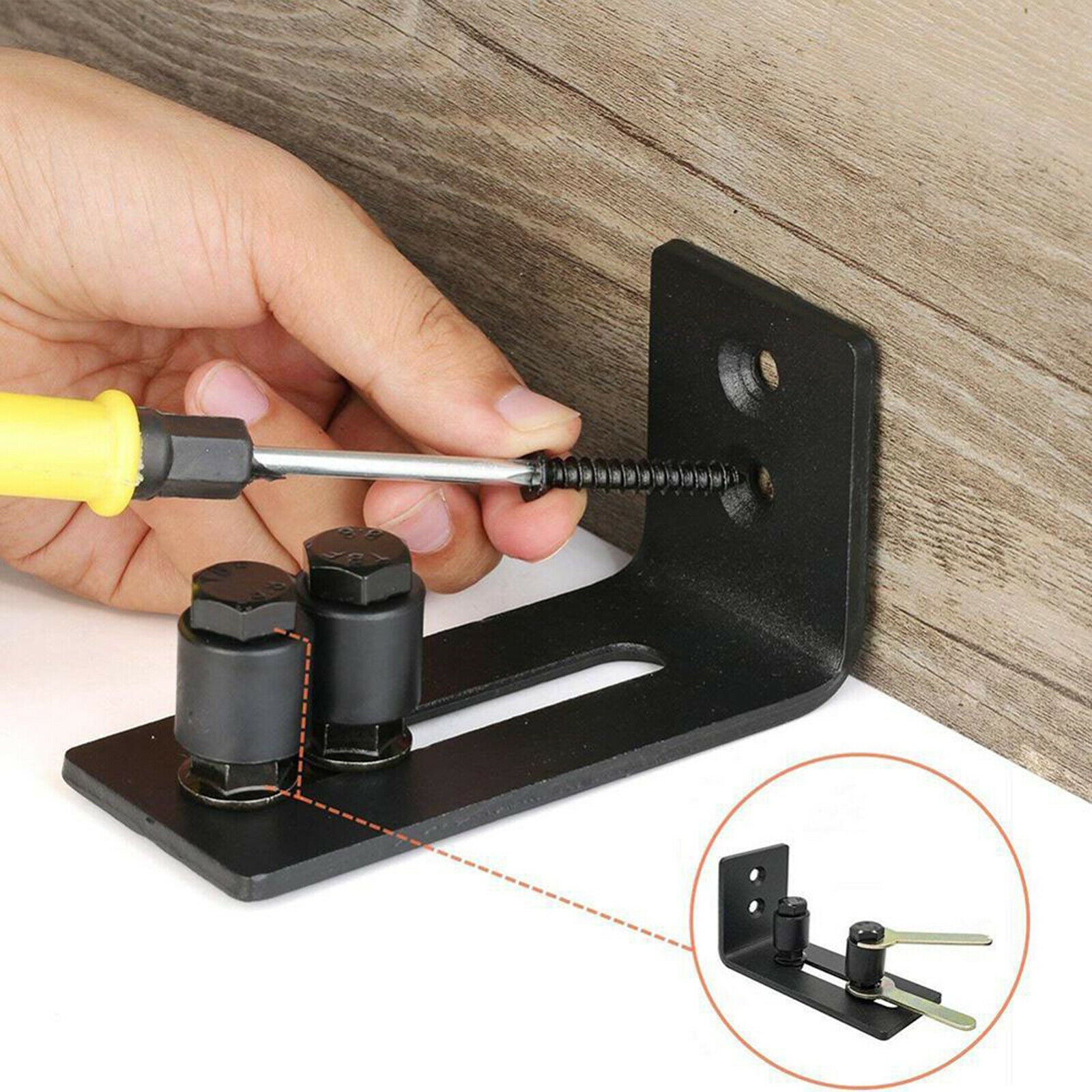 Barn Door Floor Guide Adjustable Wall Mounted Door Guide Bottom Bracket