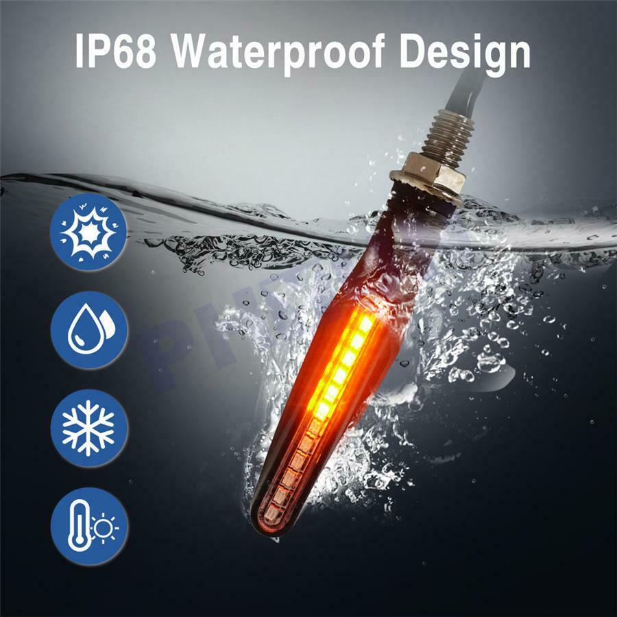 Pair 24LED Side-glowing Motorcycle Flowing Turn Signal Light Driving DRL Flowing