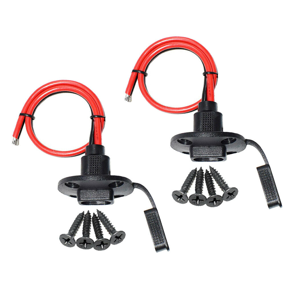 2x Solar Quick Connect 30cm SAE Socket Sidewall Port Cable Battery Charger