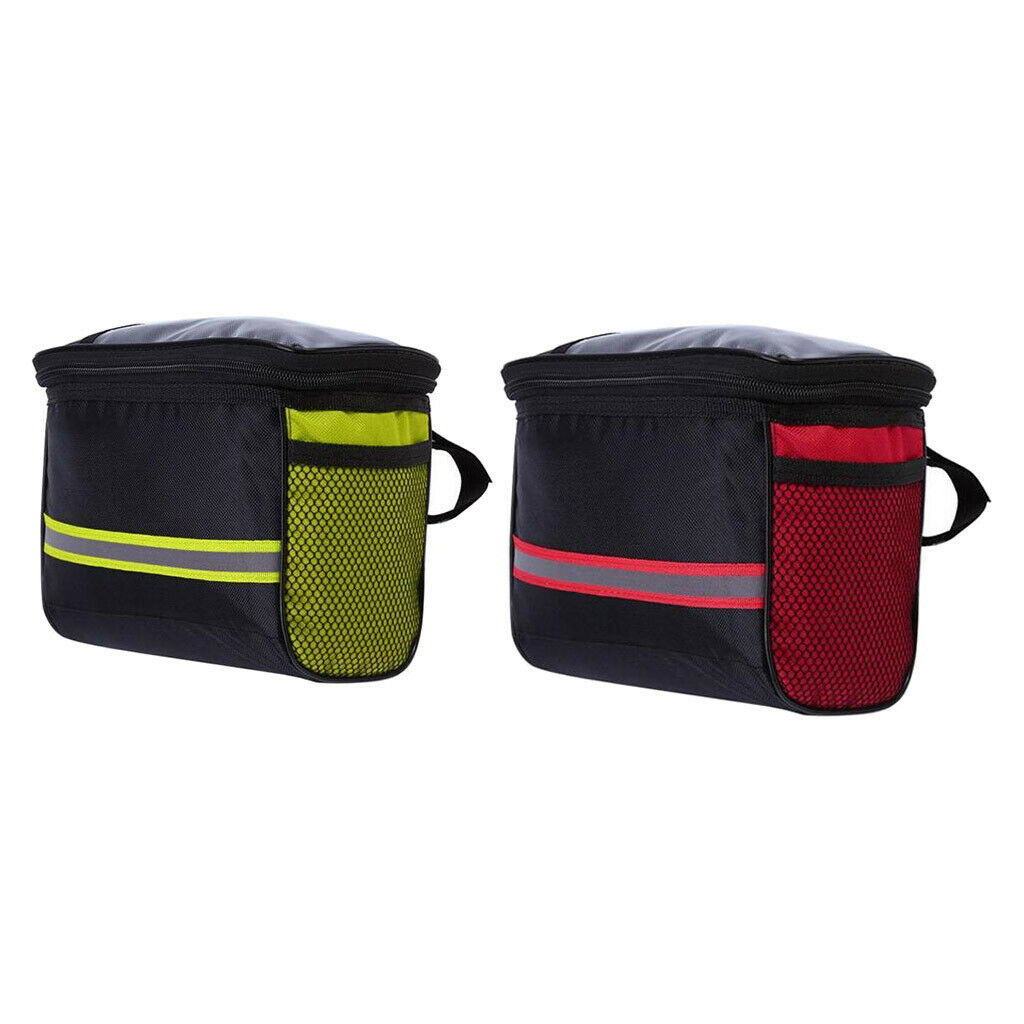2 Pieces Bike Handlebar Bag Removable Bicycle Front Basket Travel Pack
