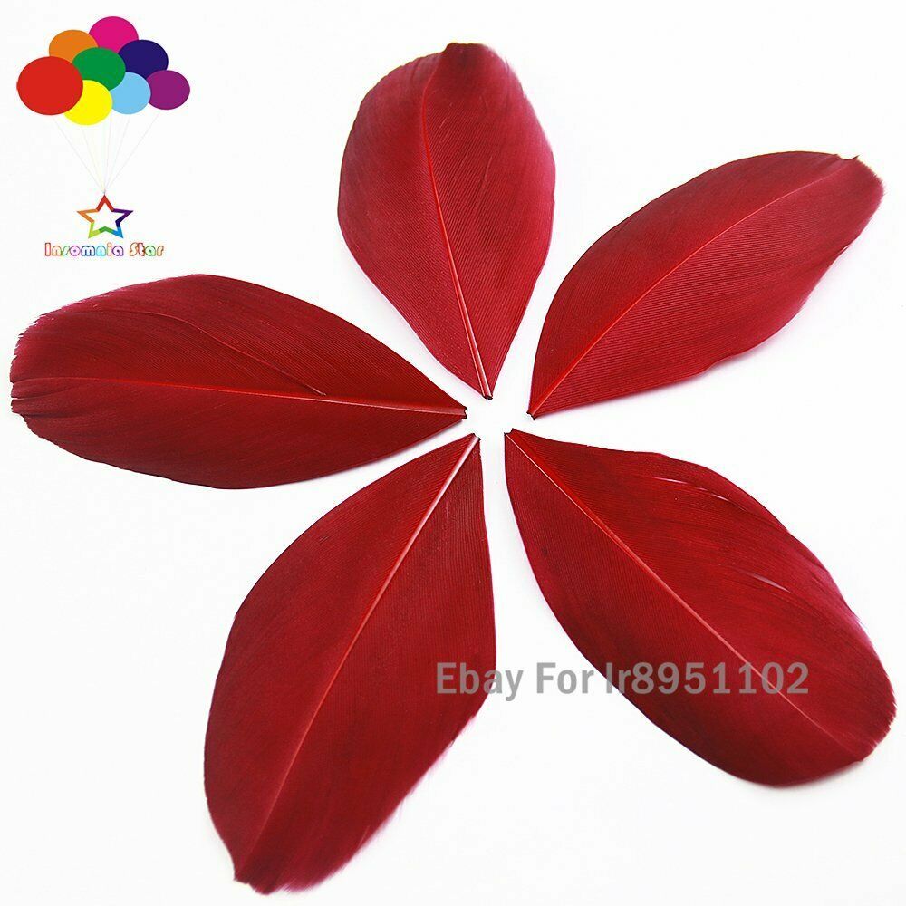 Natural Goose Feathers Colorful Dyed Wine red Millinery Feather Hat Round head