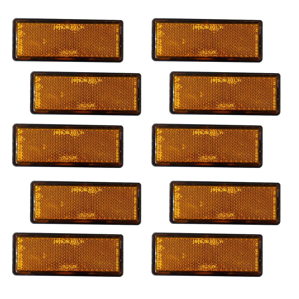 Orange 3.5x8.8cm Oblong Rear Reflector Pack of 10 Trailer Fence /Gate Post