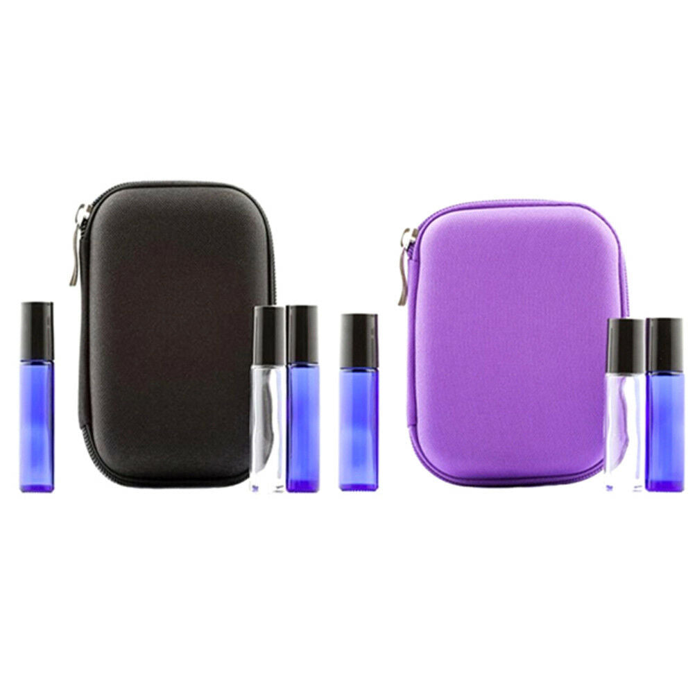 10Ml 10 Roller Bottles Essential Oil Glass Case Empty Carry Holder Storage BADD