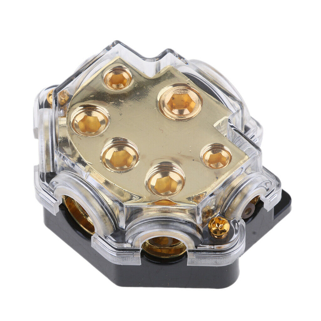 5-Way Car Audio Solar Amp Power/Ground Cable Splitter Distribution Block