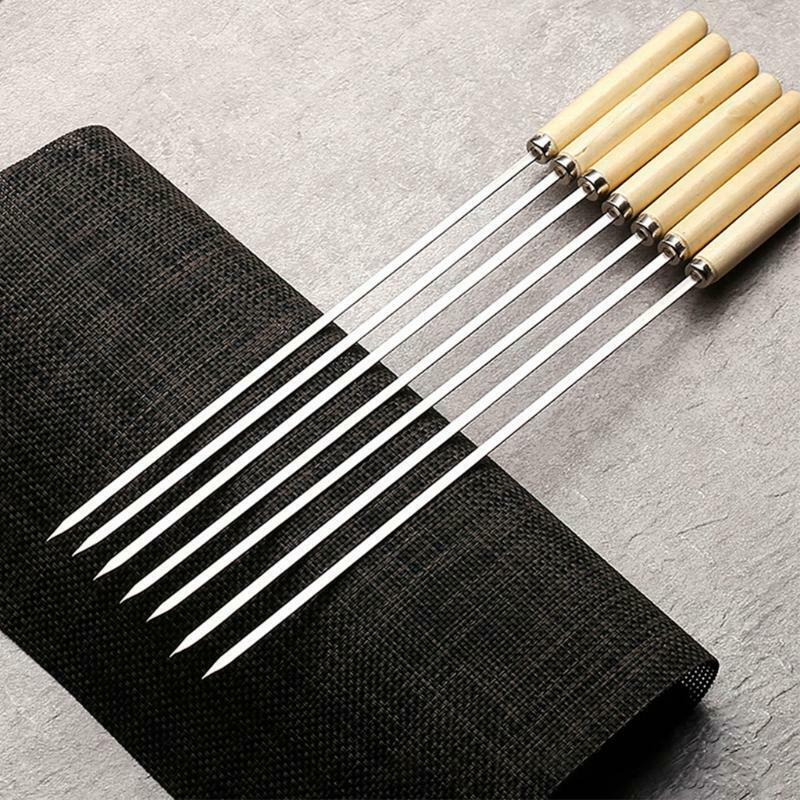 Kebab Grill Meat Vegetable and Fruits Cooking Grilling Sticks with Wooden Handle