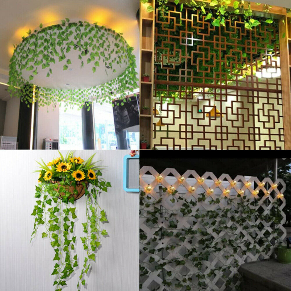 2pcs 220cm Simulation grape leaves Hanging Plants Home Kitchen Wall Decorations