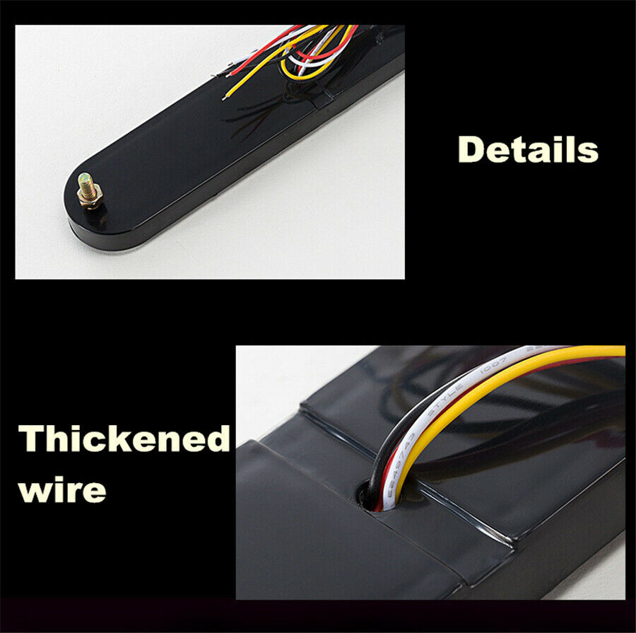 2pcs 3 In 1 LED Dual Colors Halo Ring Tail & Brake & Flowing Signal Light Car RV