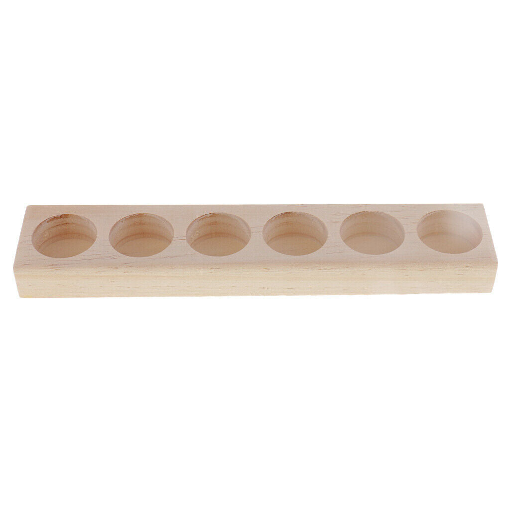 6 Slots Wood Essential Oils Stand Rack Display Shelf Wooden Storage Case Box