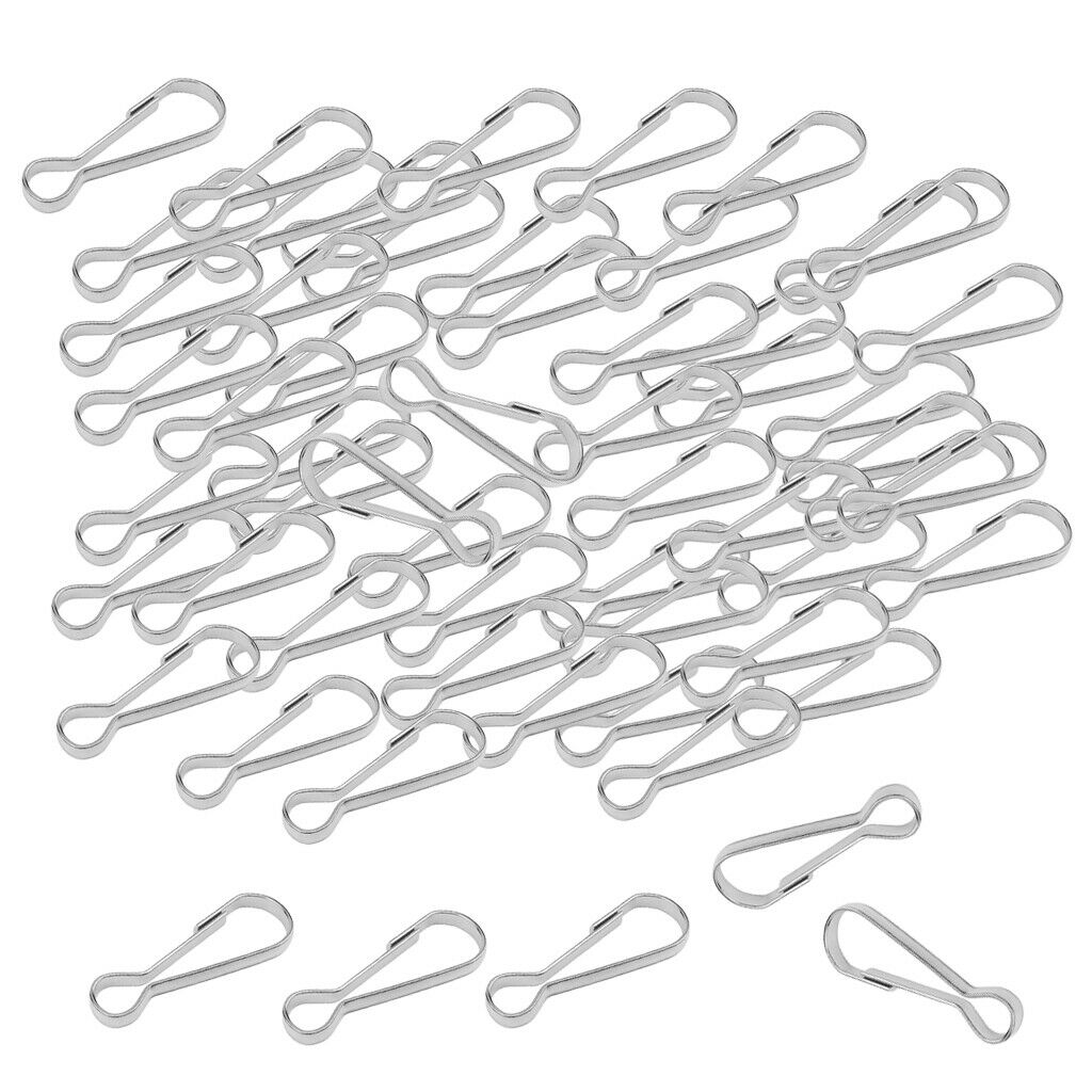 100pcs Stainless Steel Snap Hook Keychain Carabiner Backpack Buckles 25mm