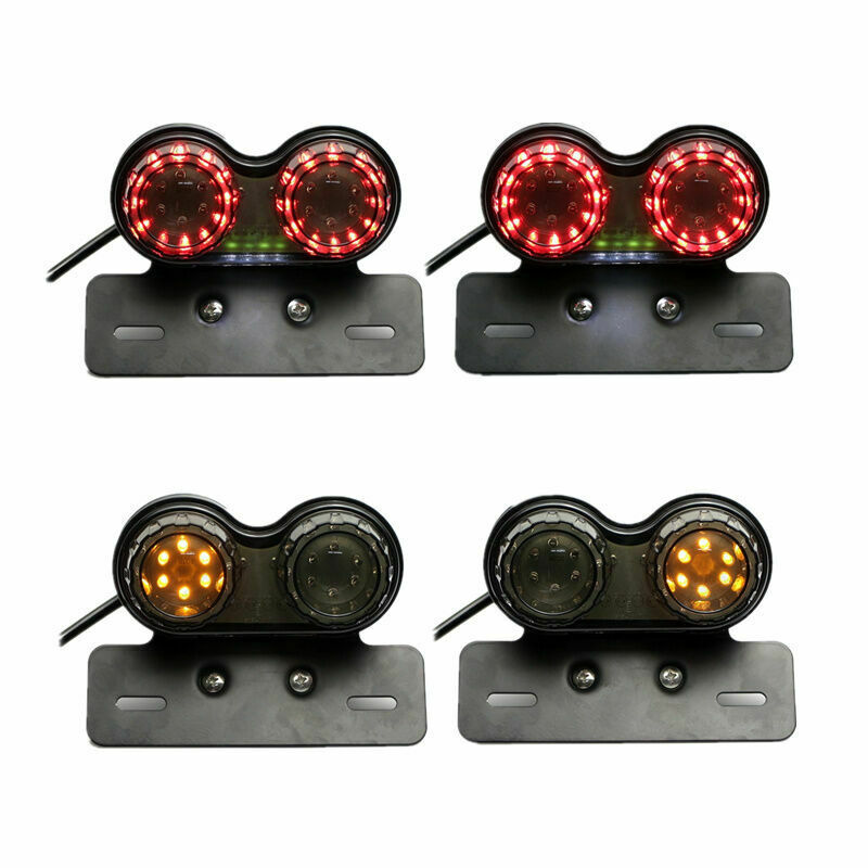 License Plate LED Brake Tail Turn Signal Light For Bobber Cafe Racer ATV Chopper