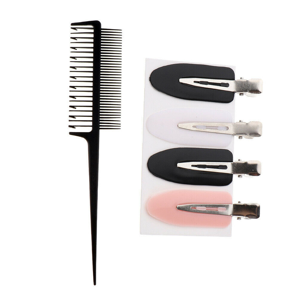 Hair Styling Hair Highlights Tool Hair Clips Clamps & 2-Way Weaving Comb Set