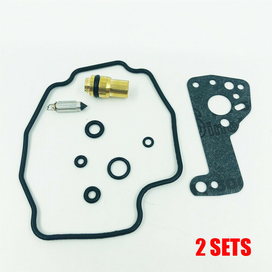 2 Sets For 1989-2001 Yamaha XV535 Virago Carburetor Repair Rebuild Kit w/ Float