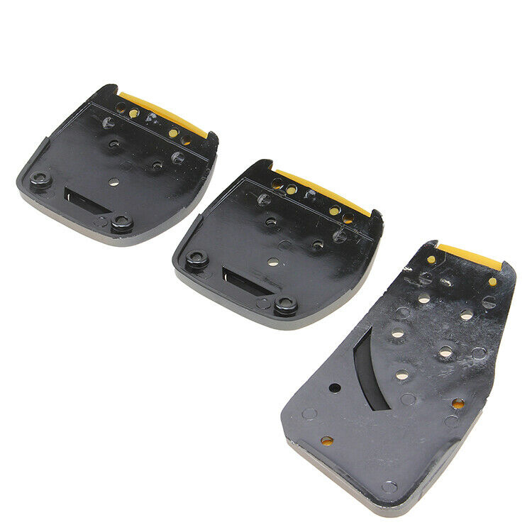 Universal 3Non-slip Yellow Aluminum Manual Car MT Gas Brake Foot Pedal Pad Cover