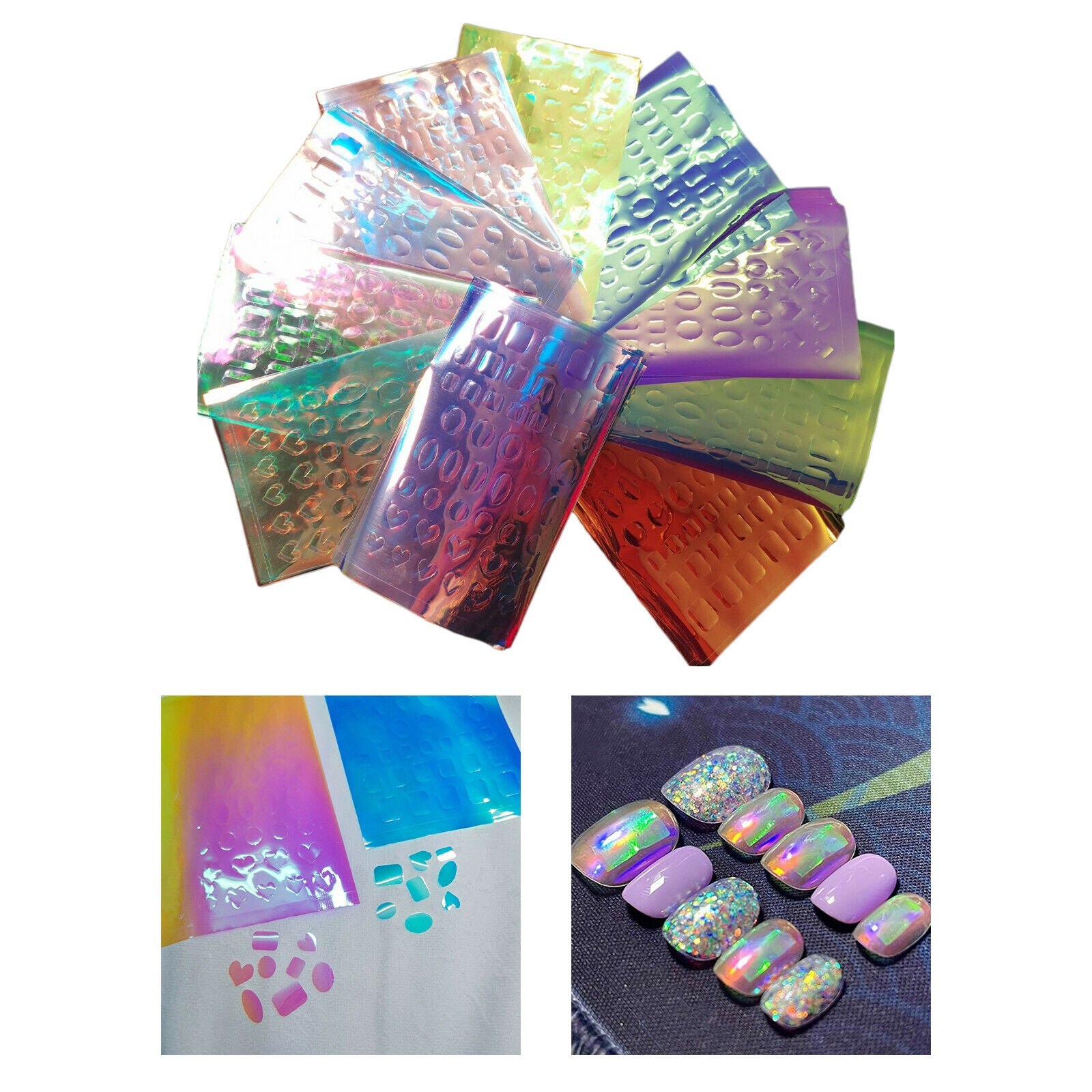 11Pcs Nail Art Stickers Wrapped Manicure Nail Tools for Women Girls Home Use
