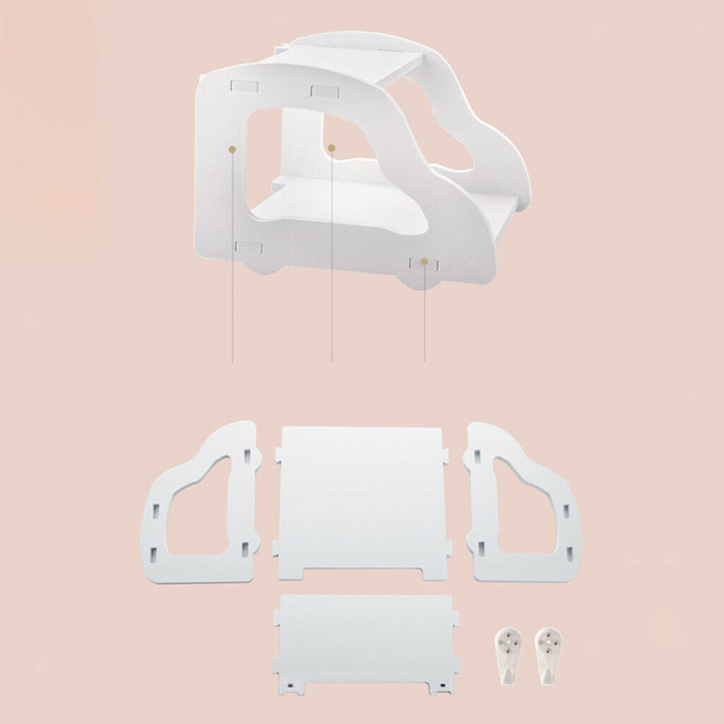 Wall Hanging Set Top Box Carrier 2-tier Router Shelf Rack for Study Room