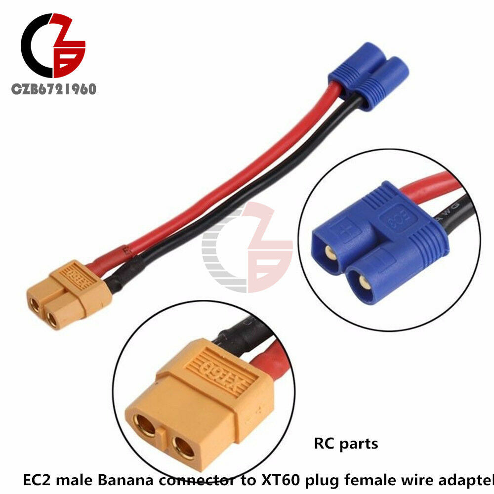 XT60 EC2 Banana Male Connector To Plug Wire Female Adapter for RC Lipo Battery