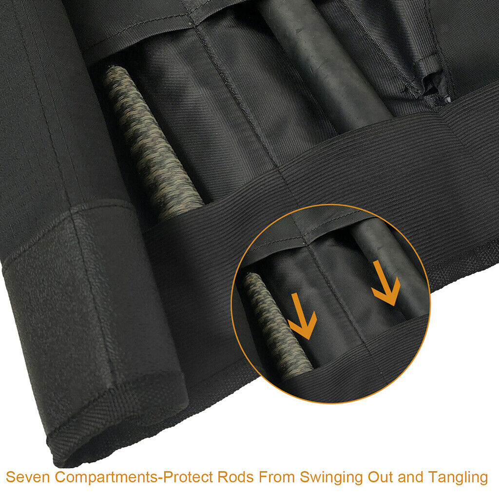 Fishing Rod Holdall Bag Sleeve Carrier Fishing Tackle Storage Bag Black