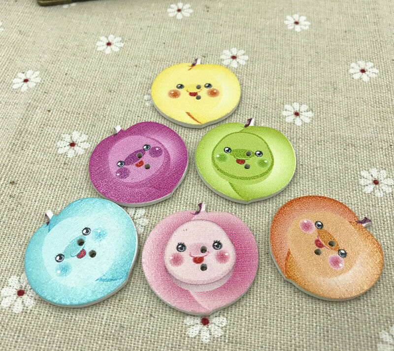 20pcs Fruit buttons wooden sewing Scrapbooking crafts fruit buttons 32mm