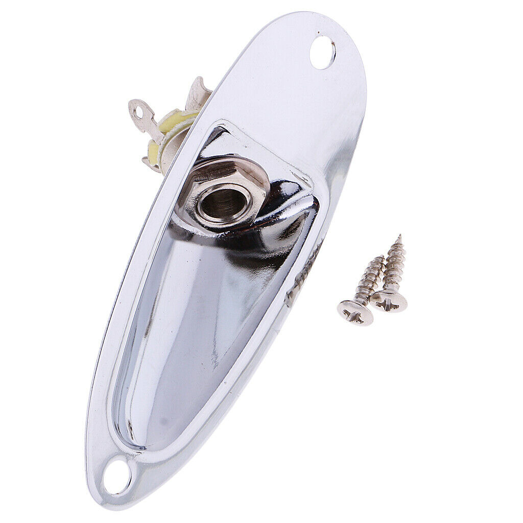 3pcs Boat Shape Output Jack Socket Plate with Screws for  ST Guitar