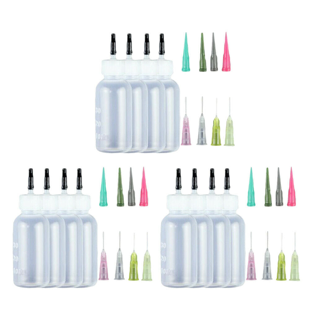 Empty Plastic Tattoo Ink Syringe Bottles with Paint Alcohol Needle Tips