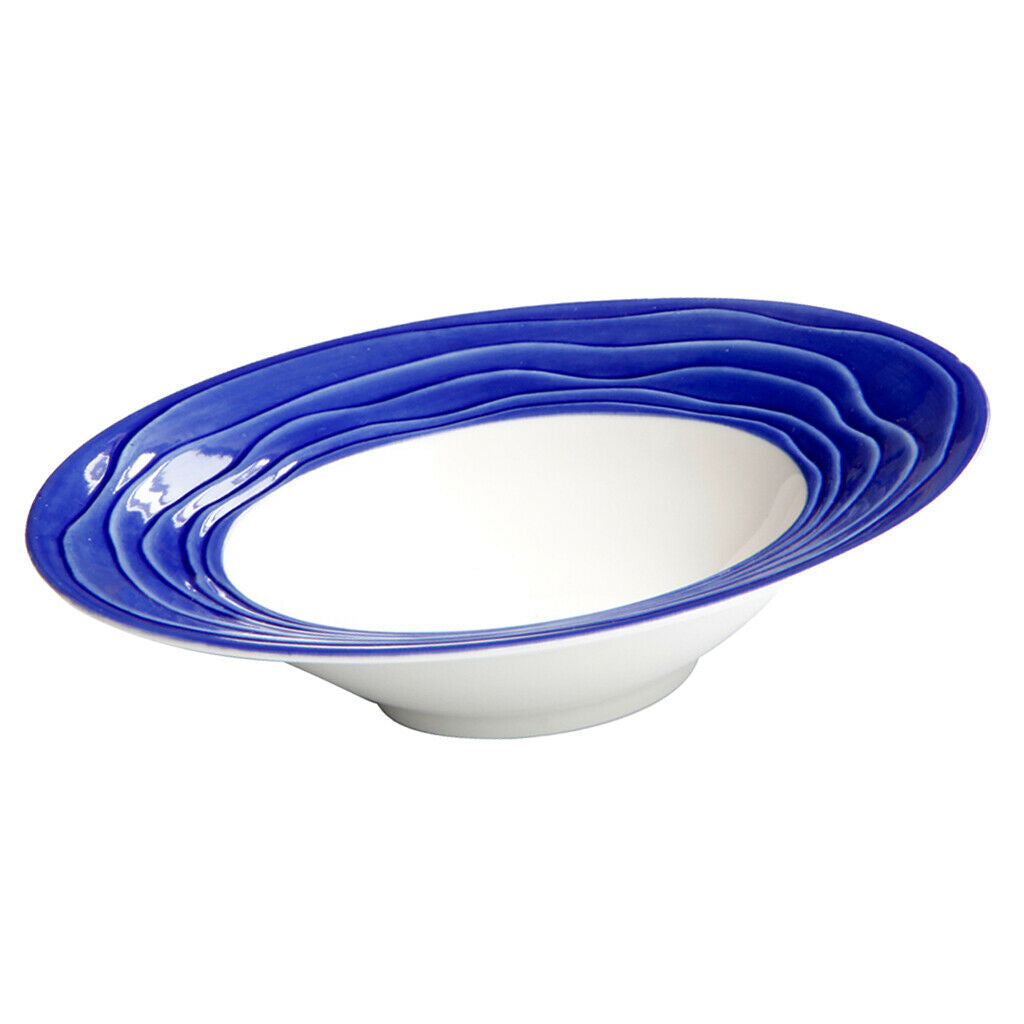 Ceramic Dinner Plate Fruit Salad Spaghetti Serving Plate Soup Bowl Dark Blue